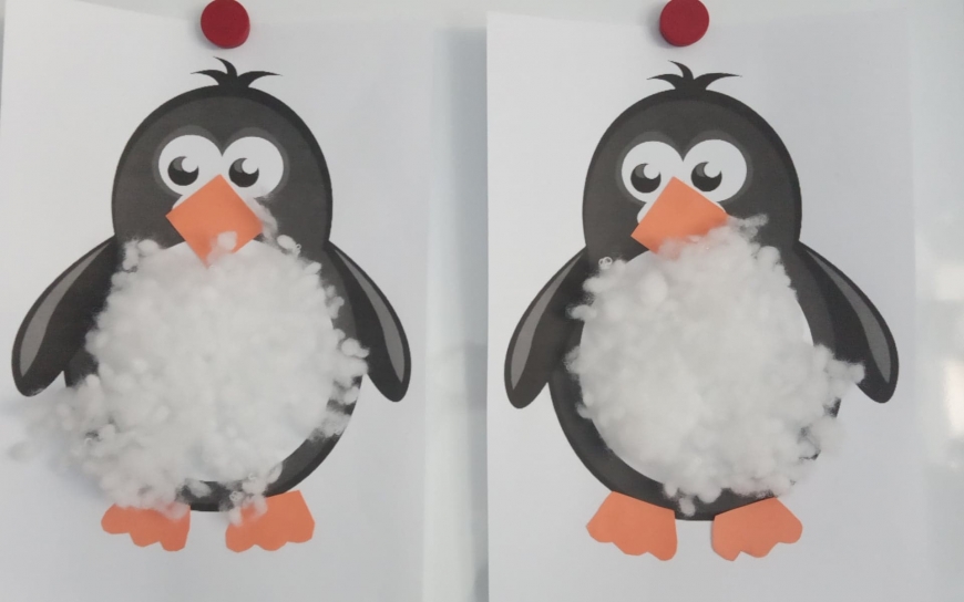 Zabawa plastyczna - pingwiny
