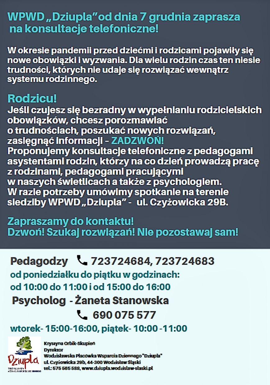 Dyżury w WPWD "Dziupla"