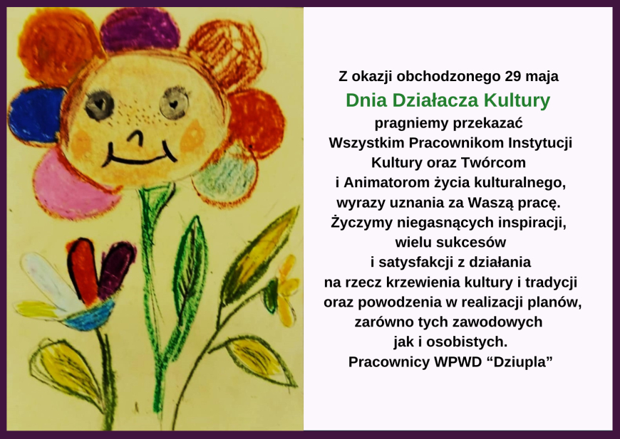 Życzenia z okazji Dnia Działacza Kultury